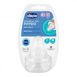 Tetina Silicona Chicco Physio 4M+ Flujo Rapido 2 U