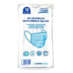 Mascarilla Tecnol Health Quirugica Adulto Azul 10 Uds.