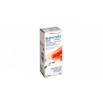 RHINOVIN DUO 0,5 MG/ML + 0.6 MG/ML SOLUCION PARA PULVERIZACION NASAL, 1 ENVASE PULVERIZADOR DE 10 ML (PULSADOR VERTICAL)