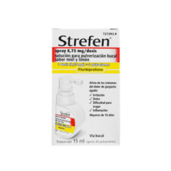 Strefen spray 8,75 mg dosis solucion para pulverizacion bucal 1 frasco 15 ml sabor miel y limon